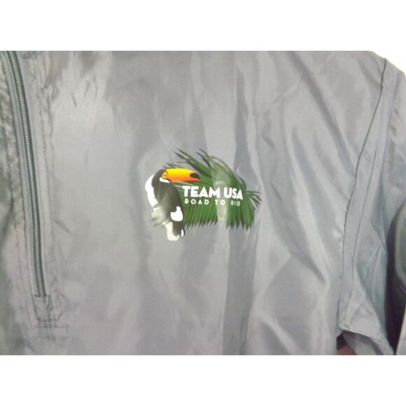 Olympic Team USA Windbreaker Jacket Adult Size Large Road To Rio 2016 Gray - Picture 2 of 8